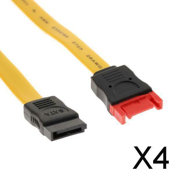 4X SATA III Cable, SATA III 7 Pin Male To 7 Pin Female Extension Cable-Yellow