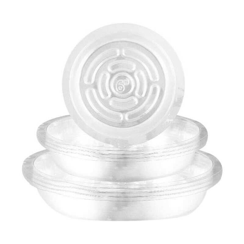 18 Pack Clear Plant Saucers Plastic Drip Trays Flower Plant Pot Saucers for Q9L5