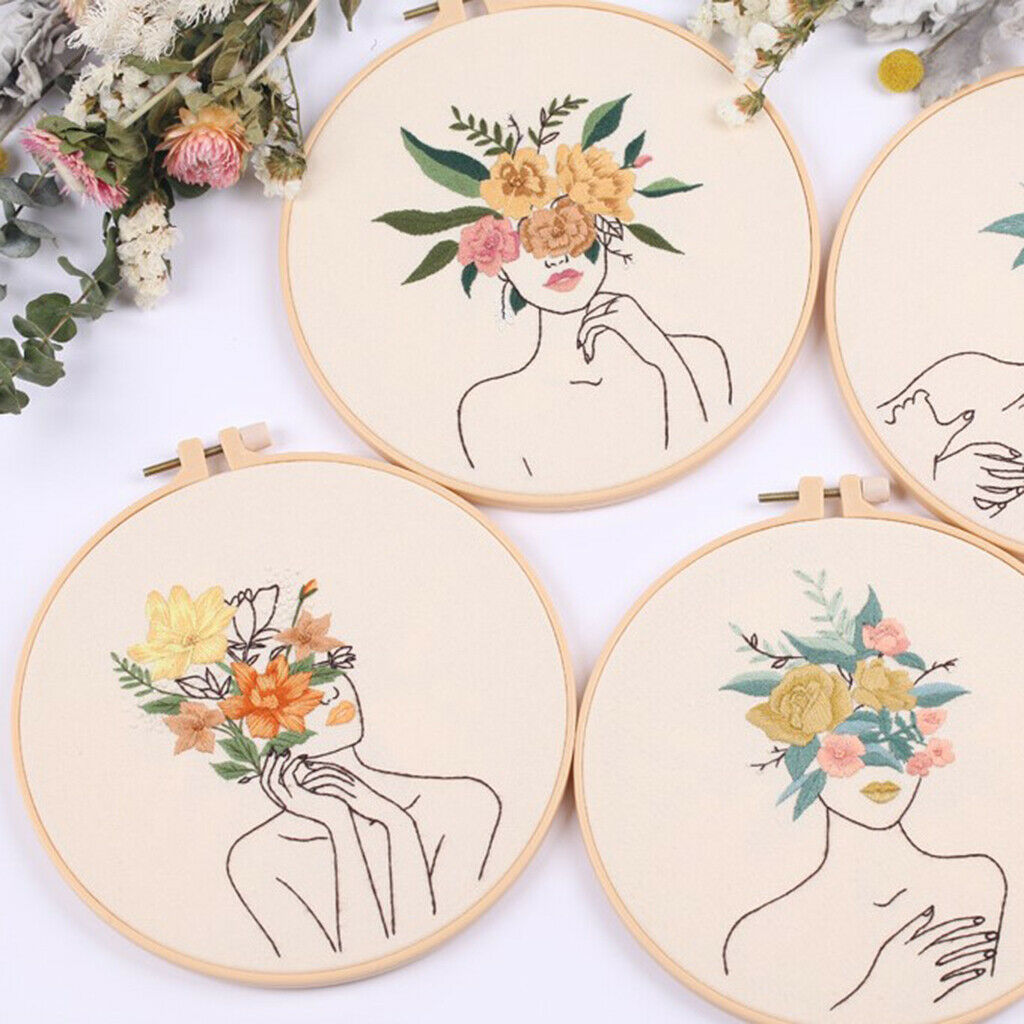 DIY Body art Flowers Pattern Embroidery Kits Craft Beginner Cross Stit Kit