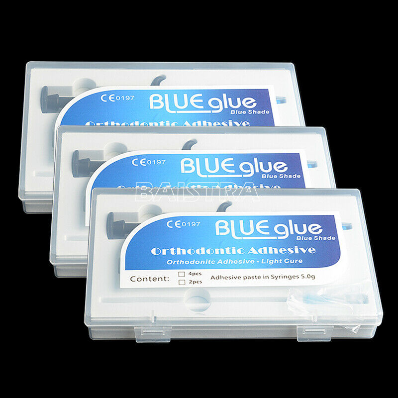 3X Dental Adhesive Light Cure Band Cement Blue Glue Kit for Orthodontic Bracket