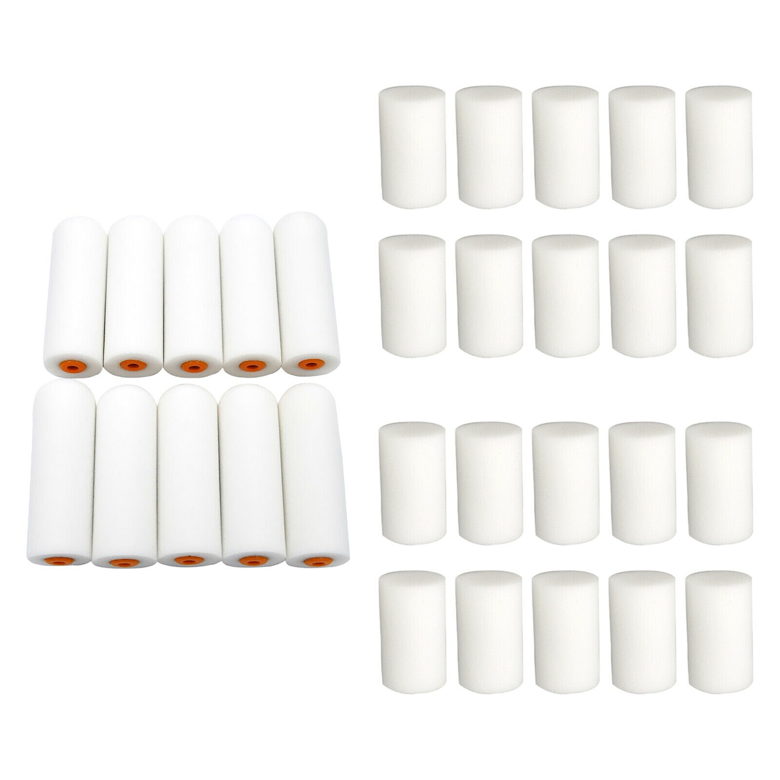 30-pack Mini Roller Foam Covers Refills High Density White for Small Area