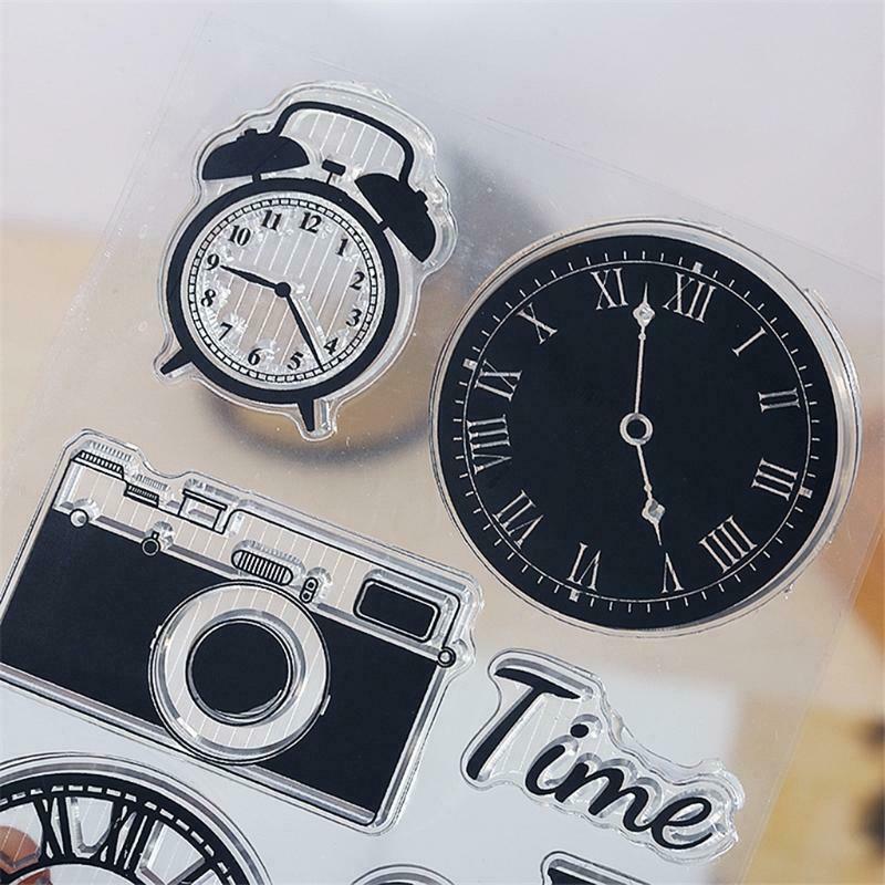 Time Clock Silicone Clear Seal Stamp DIY Scrapbooking Embossing Photo Album Card