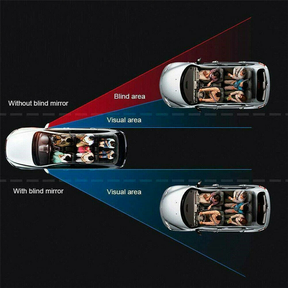 2PCS Universal Car mirror Wide Angle Round Convex Blind Rear View Spot Mirror ~~