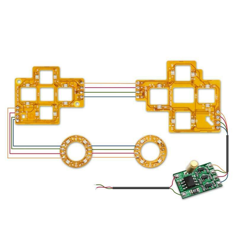 Multi-Colors Luminated D-Pad Thumbsticks Face Buttons LED Kit for PS4 Controller