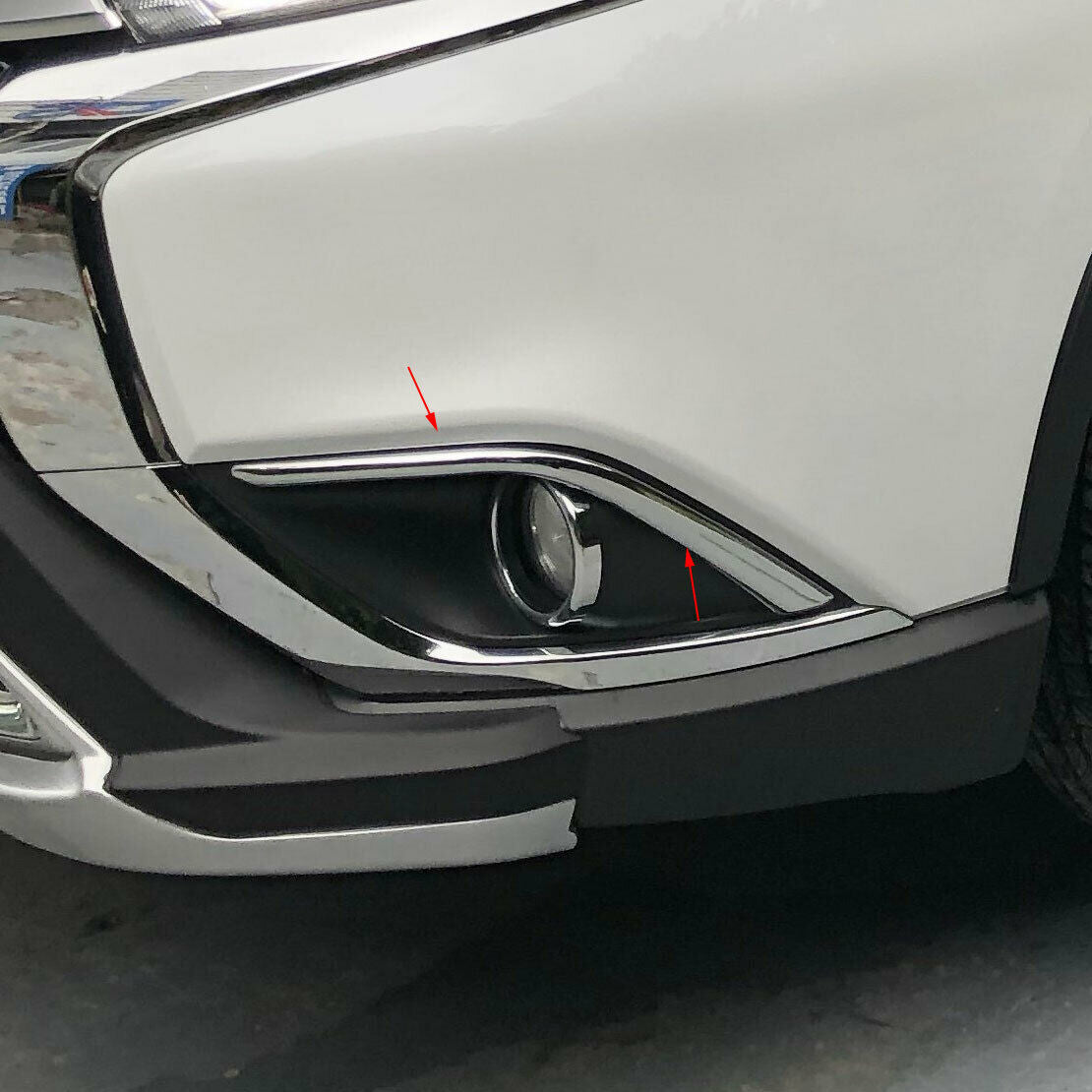 2Pcs Fog Light Eyebrow Cover Trim Frame Fit For Mitsubishi Outlander 19-2020