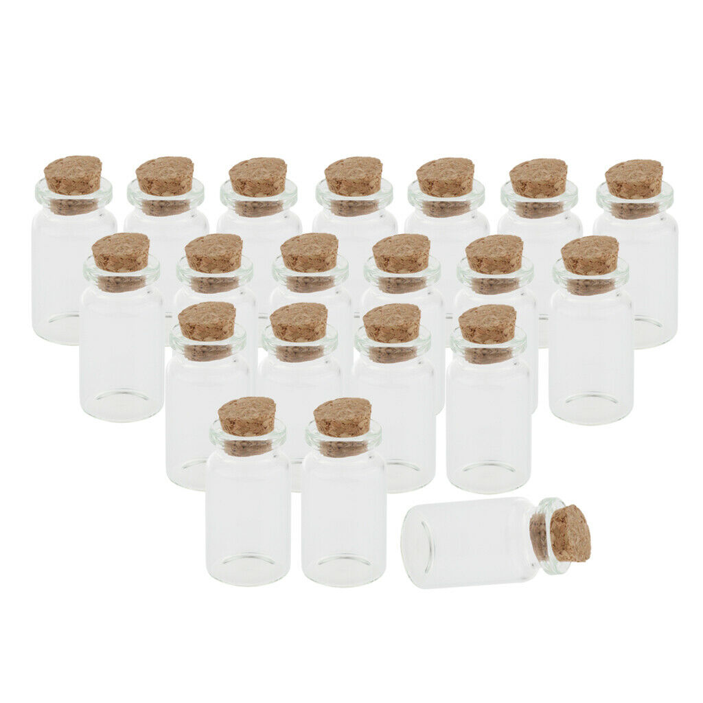 Pack of 40 Small Glass Bottles with Cork, Tiny Clear Vials, Perfect Jewelry