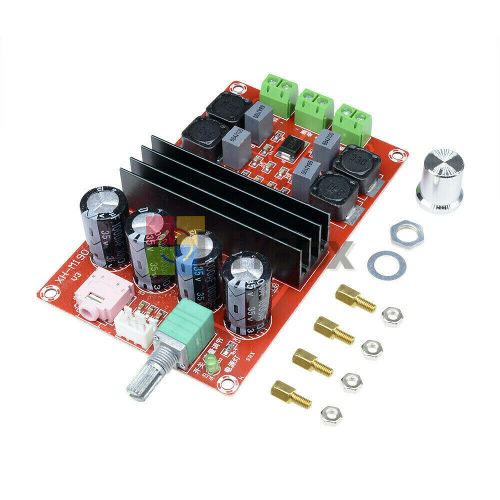 2X100W 12V-24V TPA3116 100W+100W D2 Dual Channel Digital Audio Amplifier Arduino