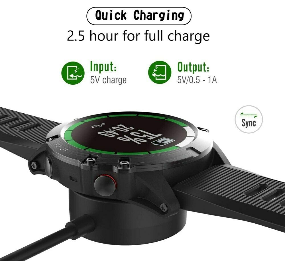 USB Charger Charging Dock Cable Fit for Garmin Fenix 5 5S 5X 6X 6S Plus B5