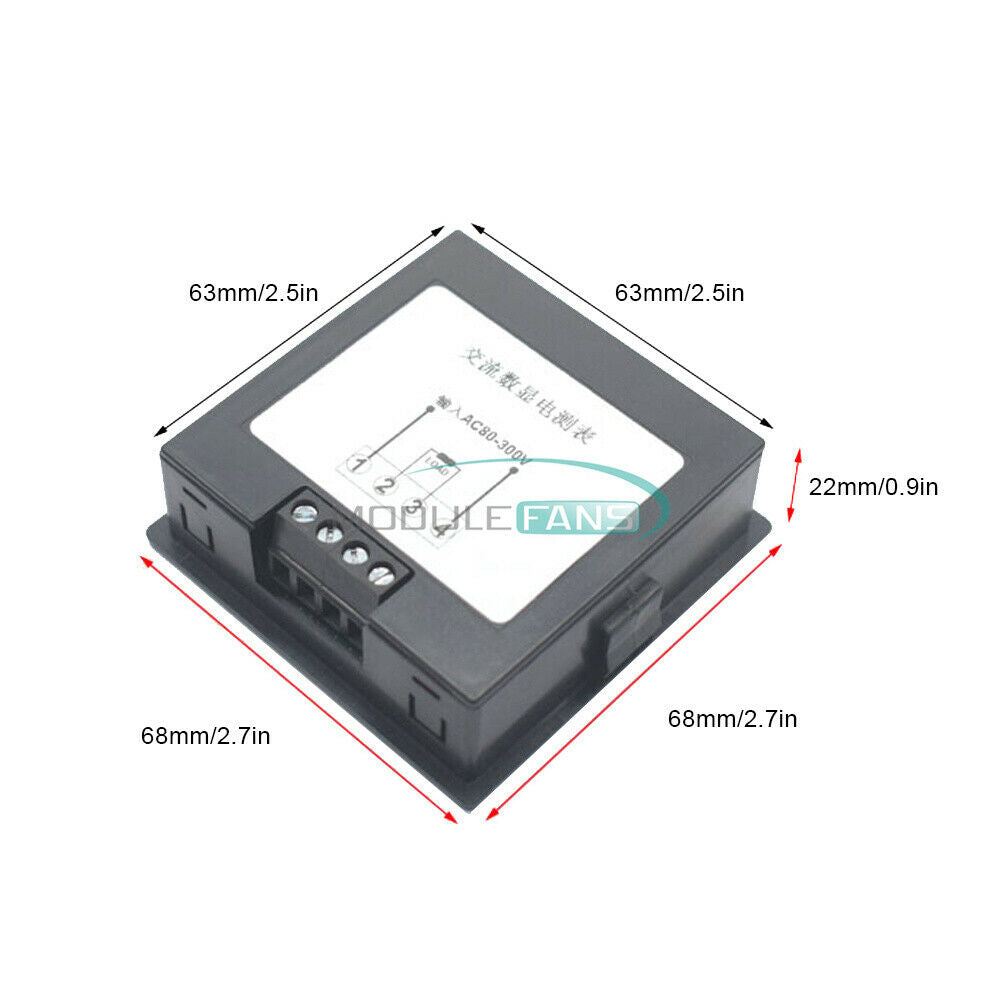 Digital Voltage Current Power Panel Meter Multifunction Voltmeter AC80-300V 20A