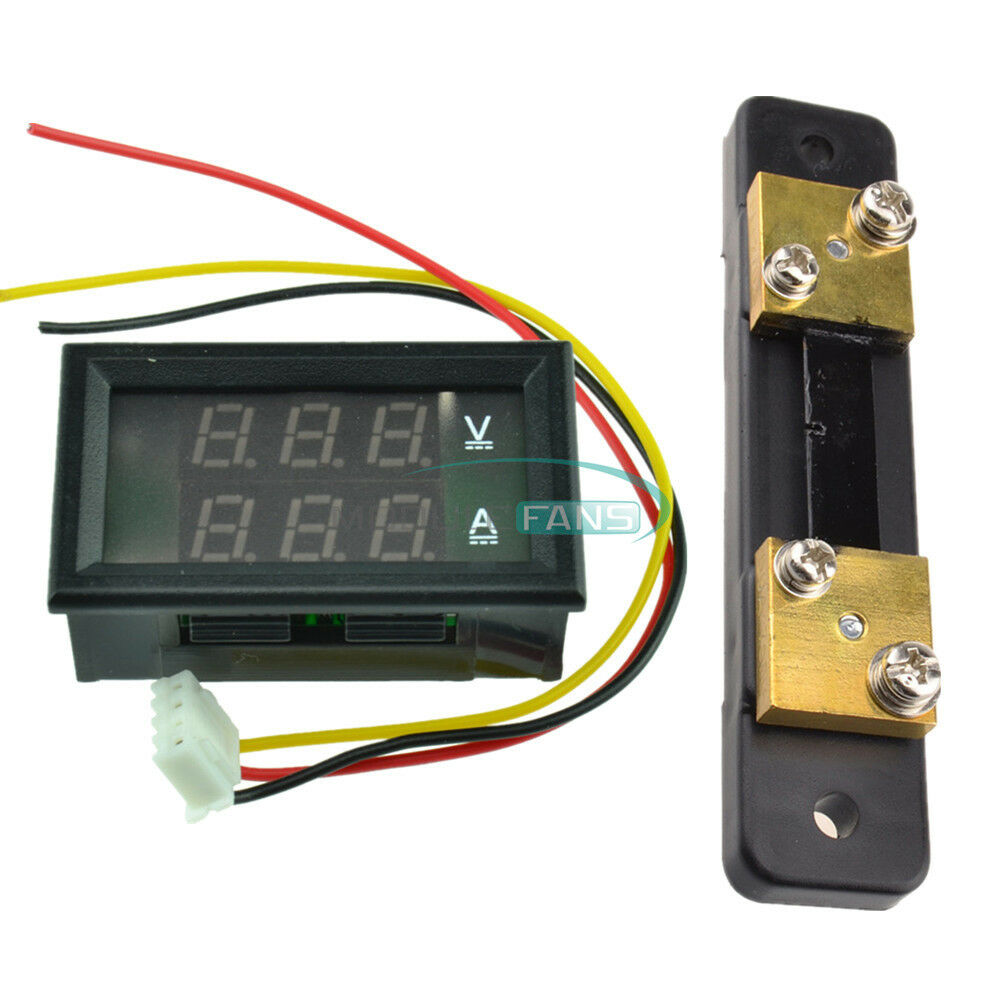 Digital LCD Current Power Meter Ammeter Voltmeter 50A 75mV Shunt Resistor Shunt