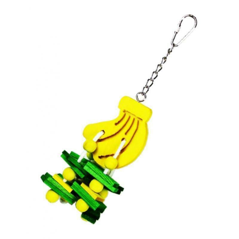 Safe Pet Wooden Chew Toys Non-toxic Cage Hanging Toys For Birds Banana