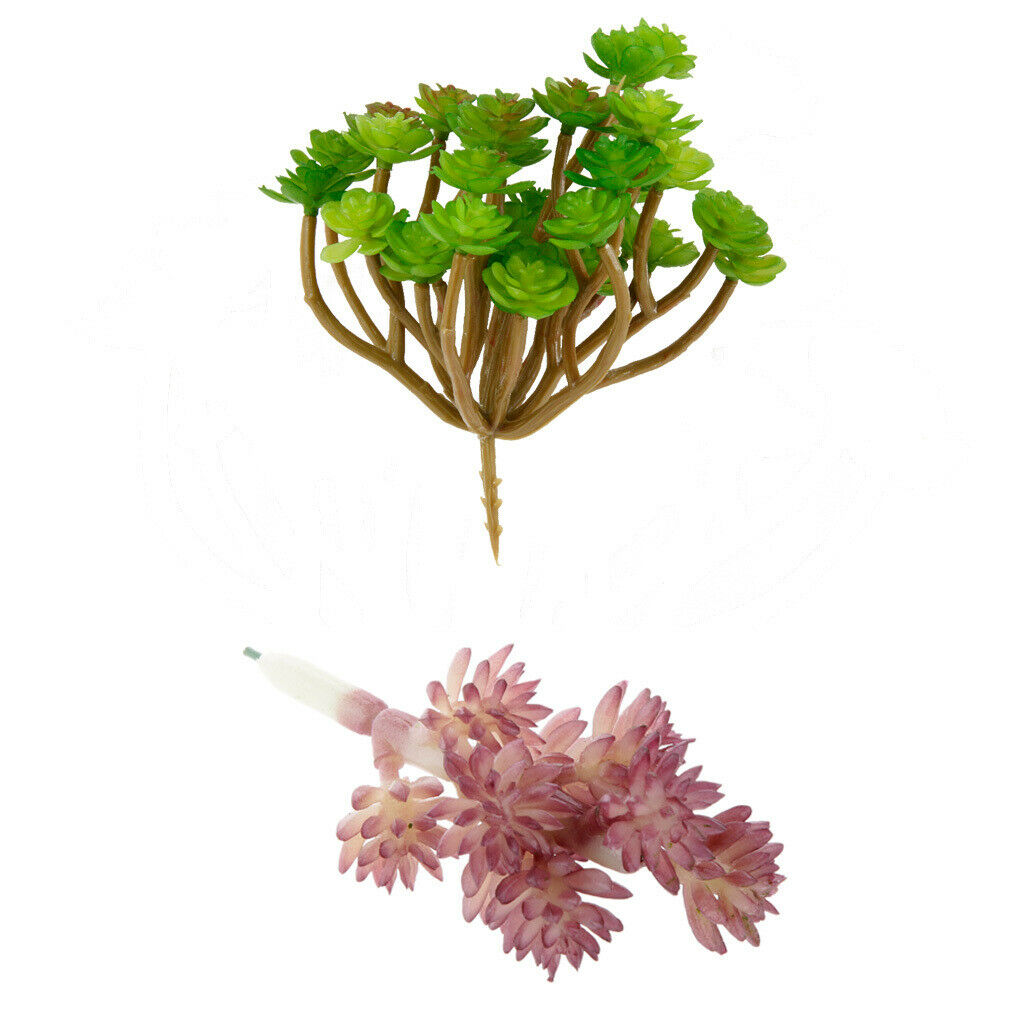2x Artificial Succulent Flower Floral Stem Plastic