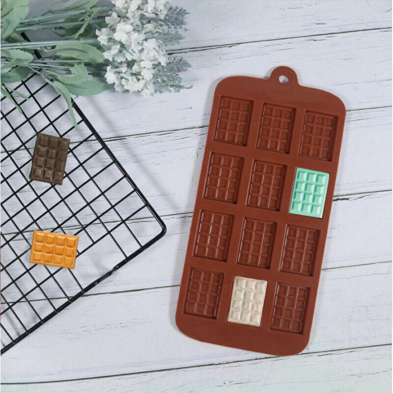 12 Cell Cavity Mini Chocolate Bar Candy Professional Silicone Mould Decor.l8