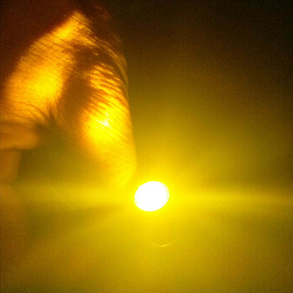 1 Pair Small Amber LED Black DOME Motorcycle-Chopper-Bobber Turn Signal Lights