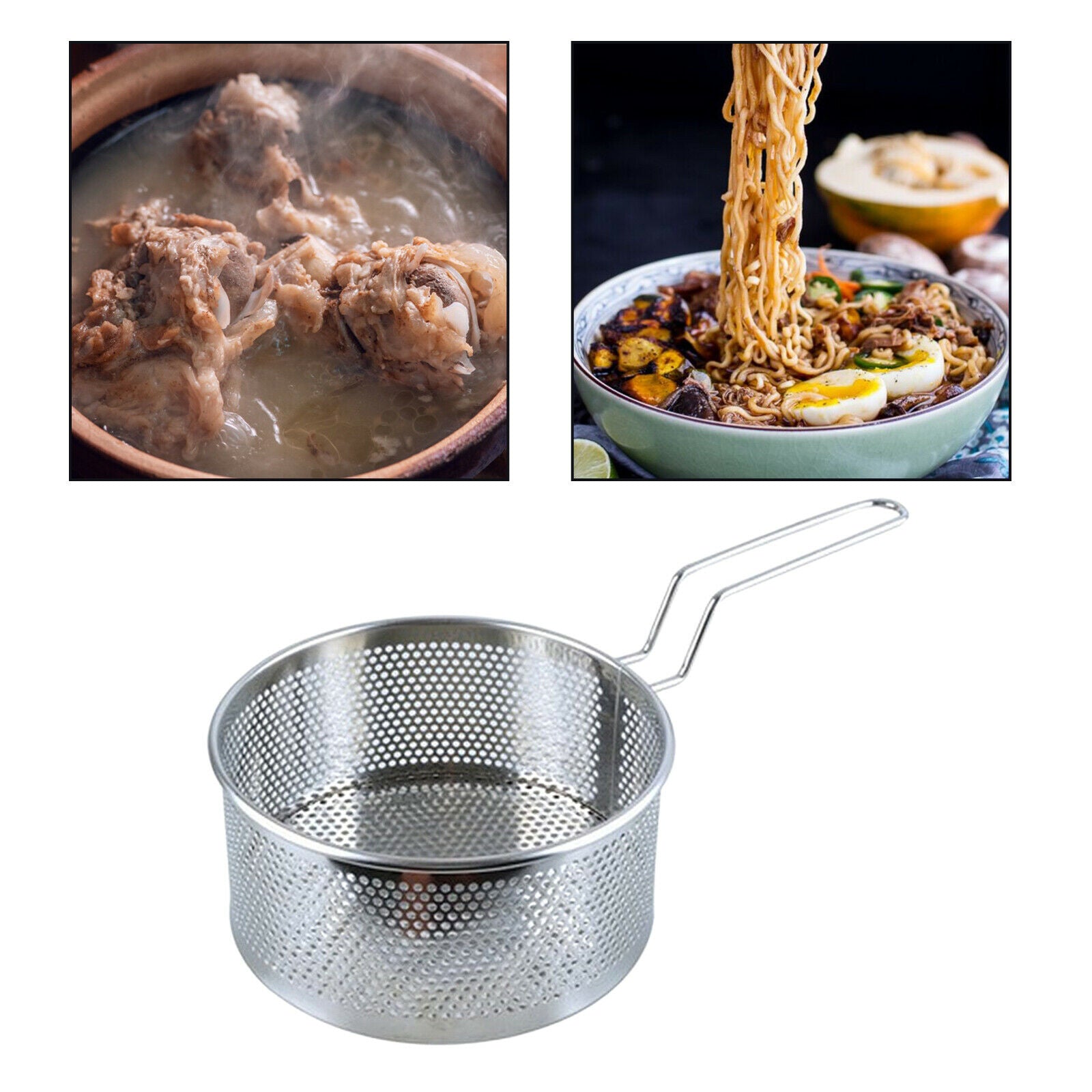 Stainless Steel French Fry Chips Basket Net Strainer Kitchen Cooking Large