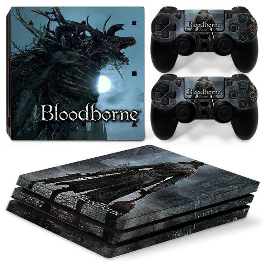 Bloodborne For  playstation PS4 PRO Console Stickers & 2 Controllers Skin