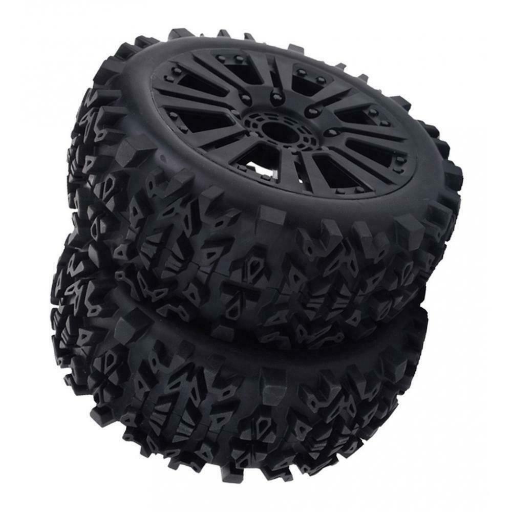 2 Pieces Tires of 1: 8 RC Rock Crawler Car Truck Wheels Hubs Rubber Rims