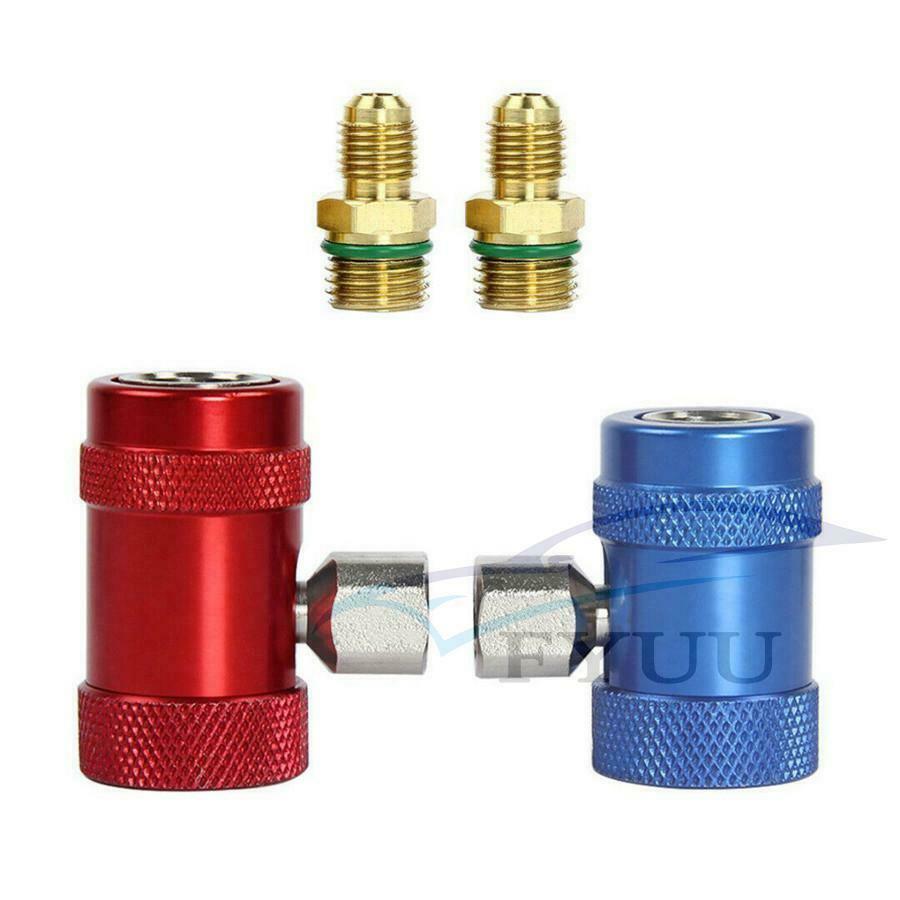 2X Car Replace A/C Air Conditioner Quick Coupler Connector Adapter for R1234YF