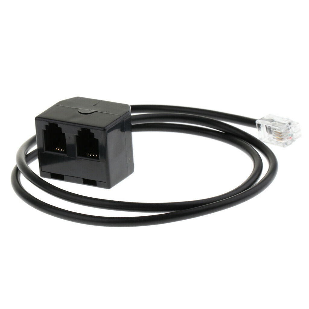 2X Premium RJ9 Male to 2 Female 4P4C Splitter Adapter Extension Cable