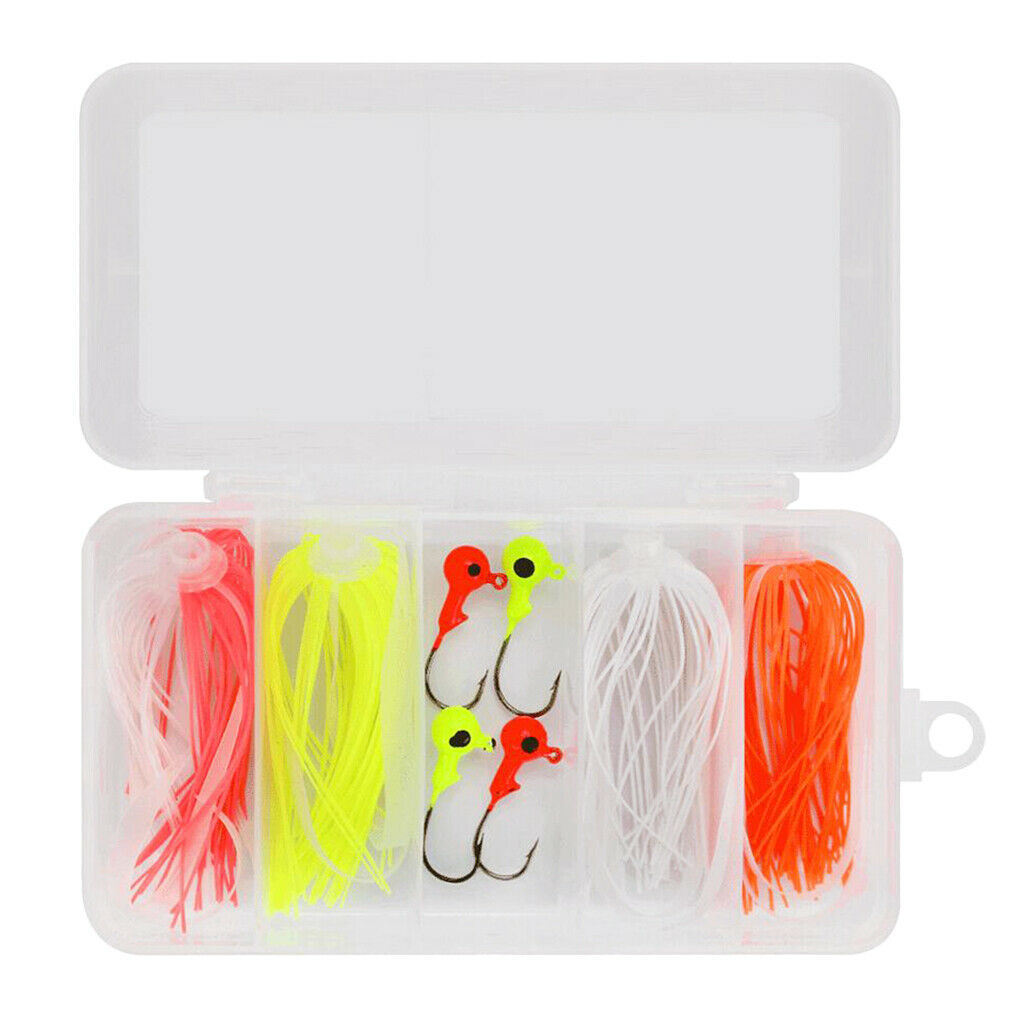 Fishing Jig Single Hooks Worm Shrimp Lures with Soft Rubber Skirt