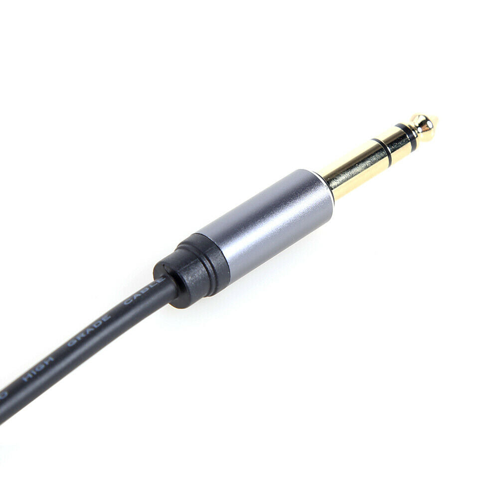 6.5mm Stereo Plug Male to Dual 6.5mm Jack Female Y Splitter Audio Cable  @