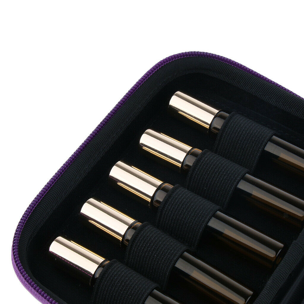 Essential Oil Bag Carrying Storage Case Contain 10 Pieces 10ml Vial Purple