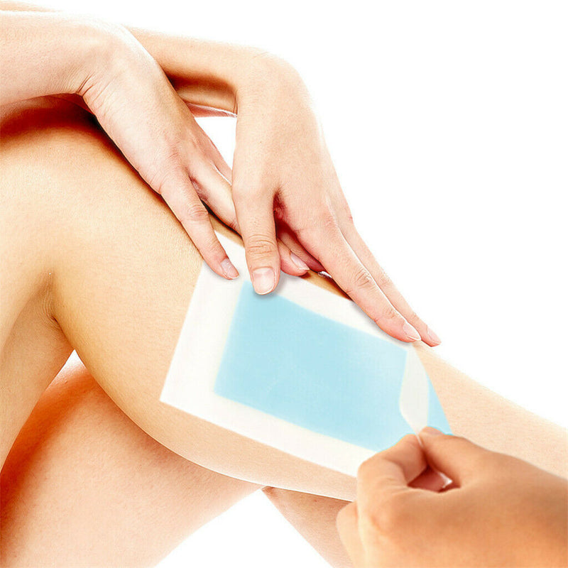 10 Piece Double Side Leg Arm Body Hair Removal Cold Wax Strips Paper Blue