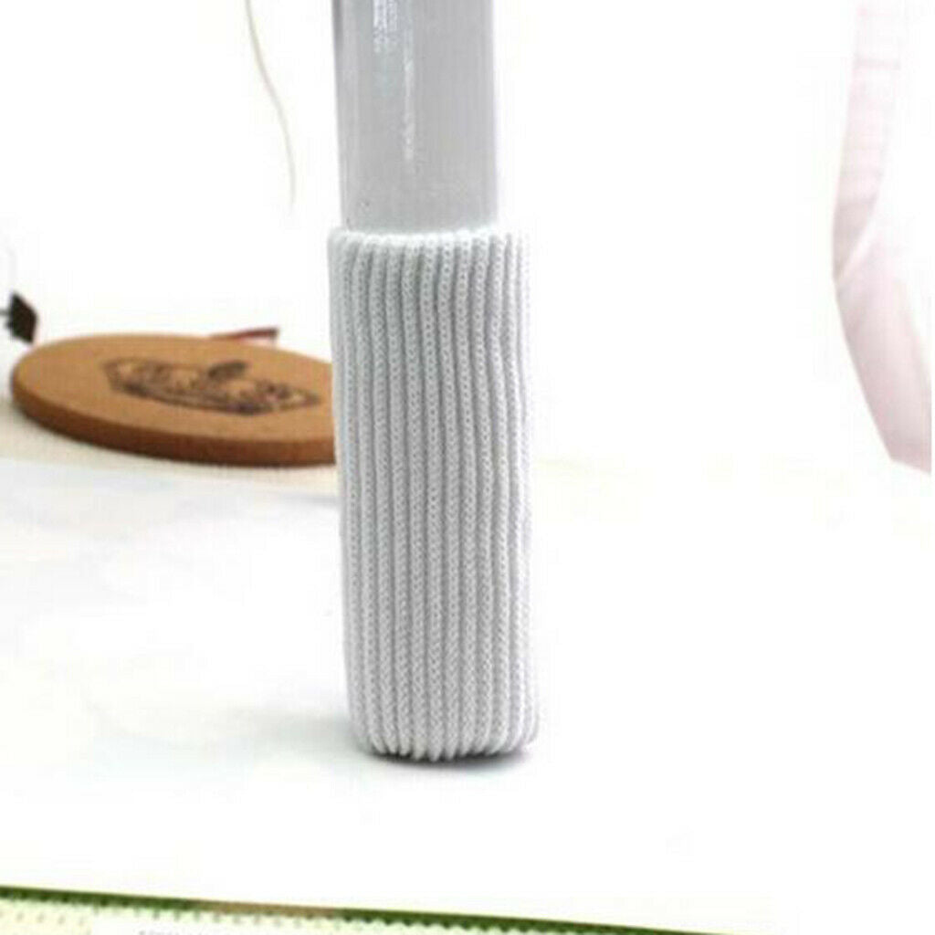 16x for Dia 9-18cm Elastic Furniture Sliders Knitted Chair Leg Socks -White