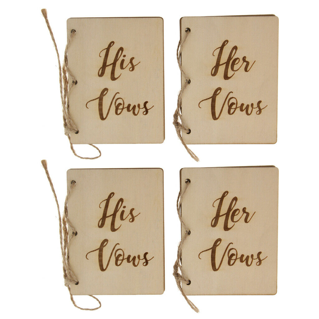 4pcs Fashion Wedding Vows Booklets His Her Vows Book Ceremony Supplier
