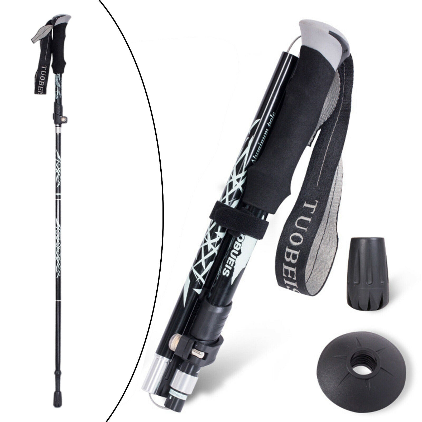 Trekking Poles Quick Adjust Flip-Lock Foldable Walking Sticks for Walking Long