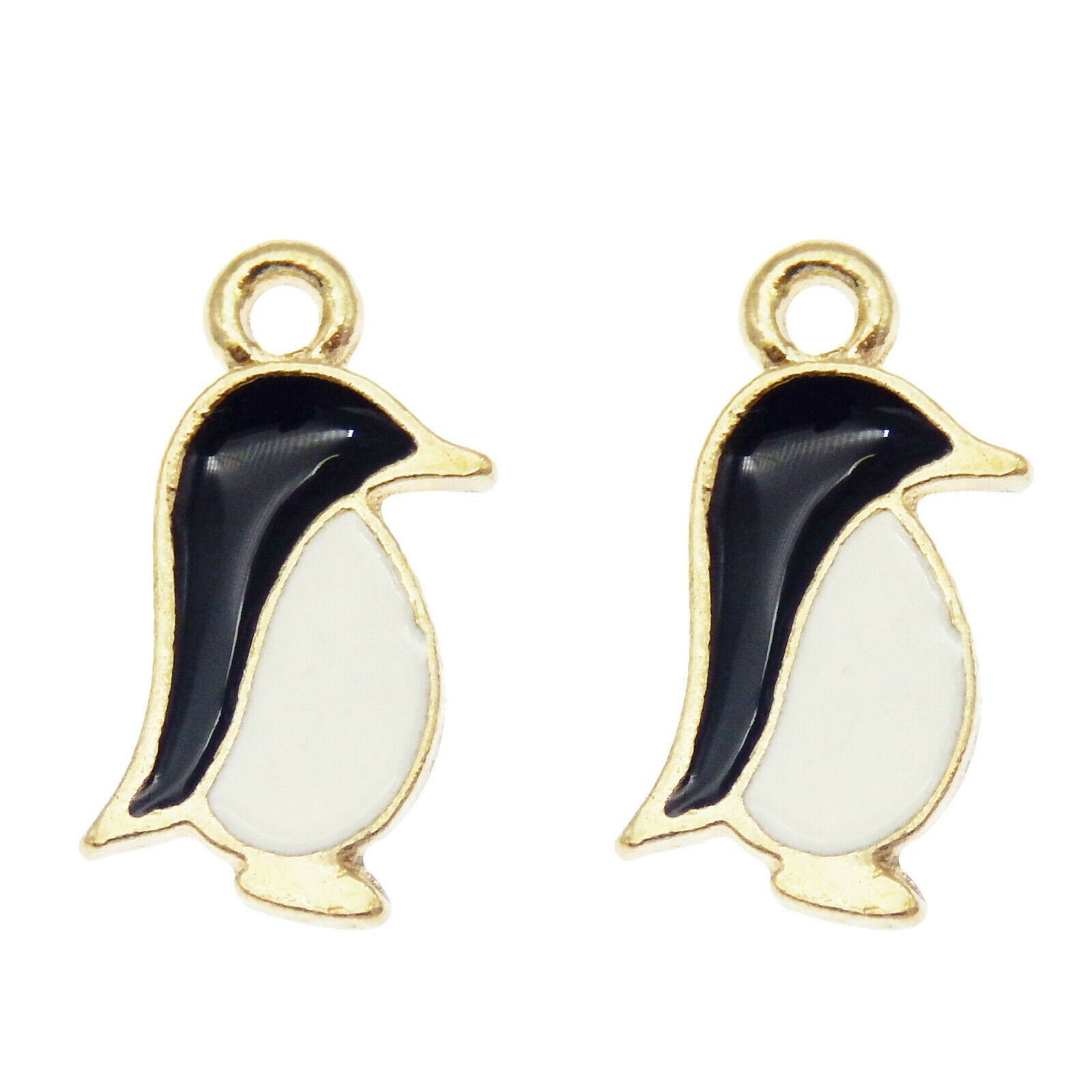 30PCS Enamel Colorful Alloy Animal Penguin 15x9mm Charms Pendant DIY Findings