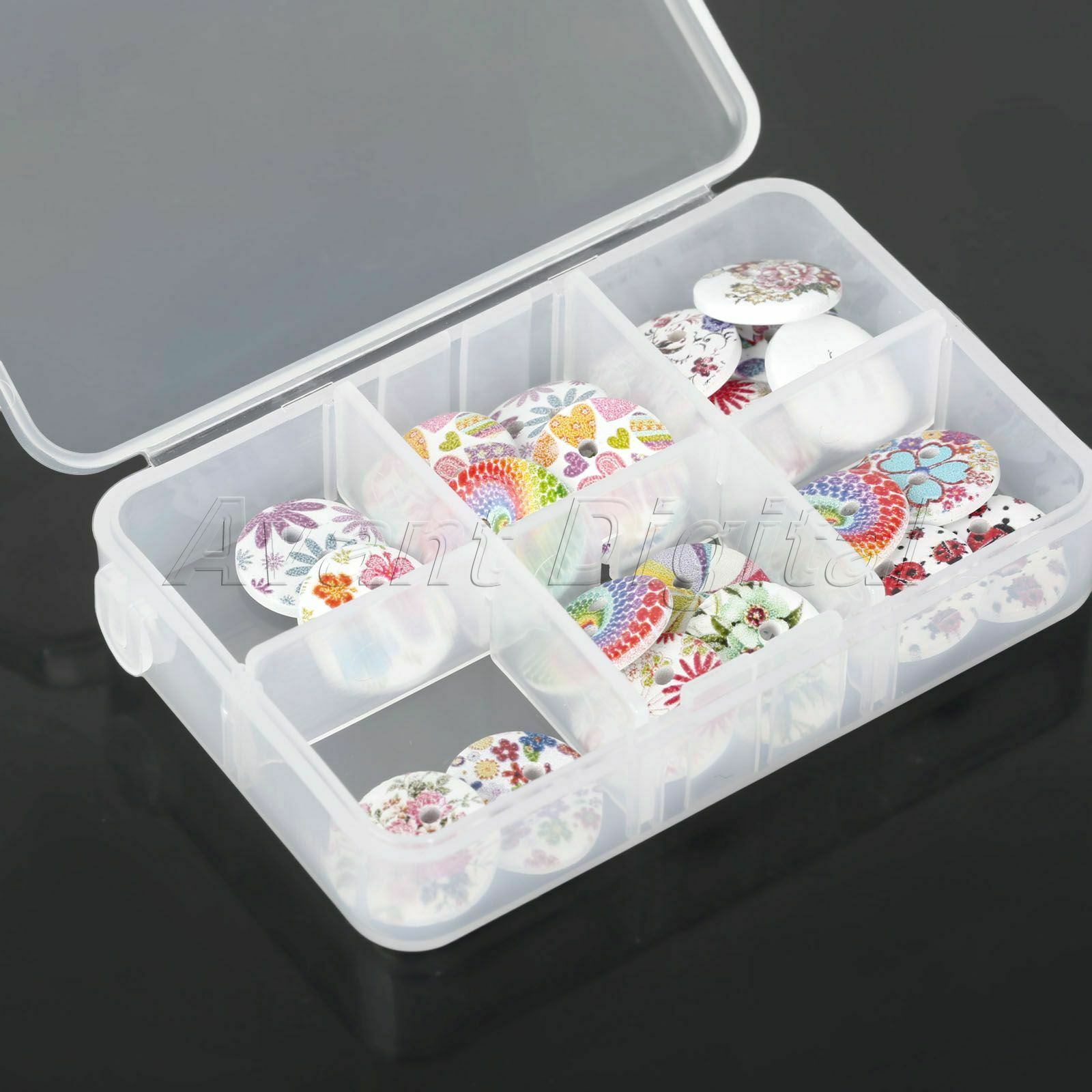 Clear Pocket Storage Box Pill Medicine Case Container Portable Organizer 6 Slots