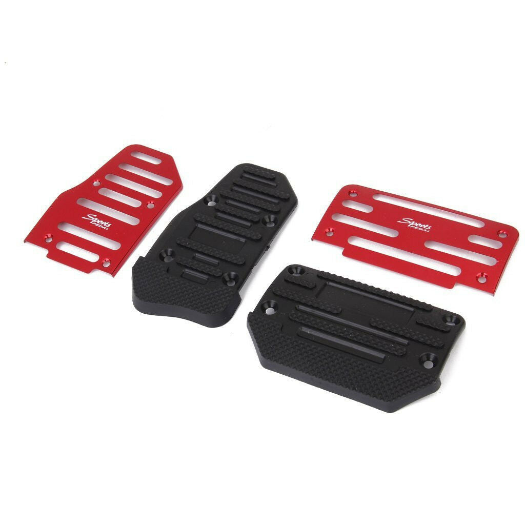 2x Red Car Automatic Transmission Non-slip Accelerator Brake Foot Treadle Pedal