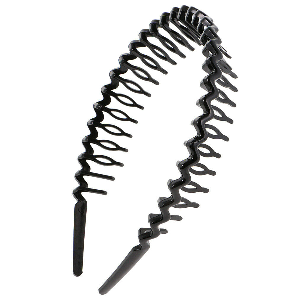 10pcs Woman Plastic Tooth Comb Headband Narrow Hair Headband Black