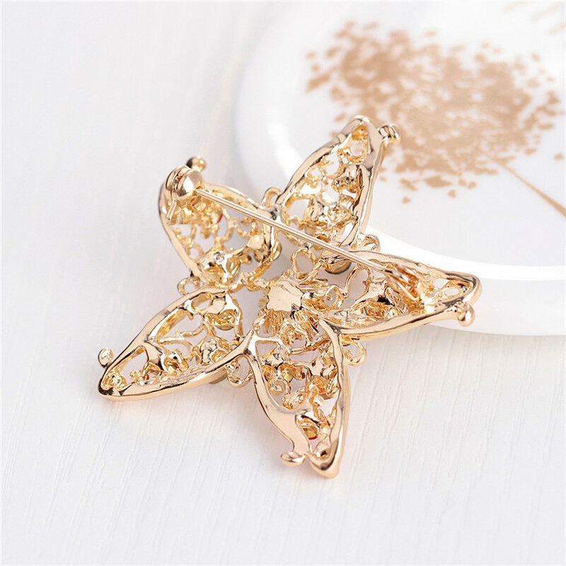 1x New Unisex Star Crystal Rhinestone Snowman Christmas Brooch Pin Xmas Gi.l8