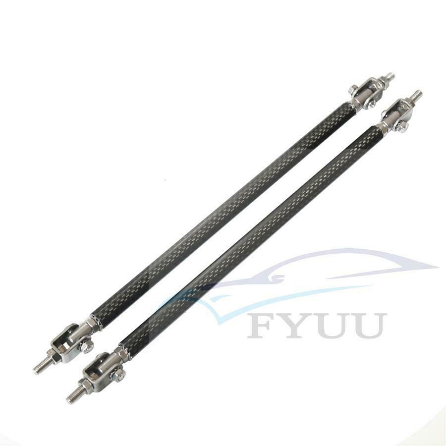Adjustabl 200mm Front Bumper Lip Splitter Strut Rod Tie Support Bar Carbon Fiber