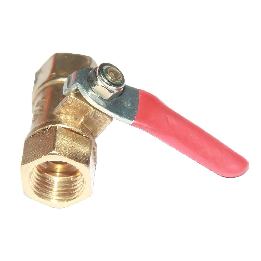 1/4 Male x Male Brass Pipe Ball Valve Water/Air Fluid Connector Fitting