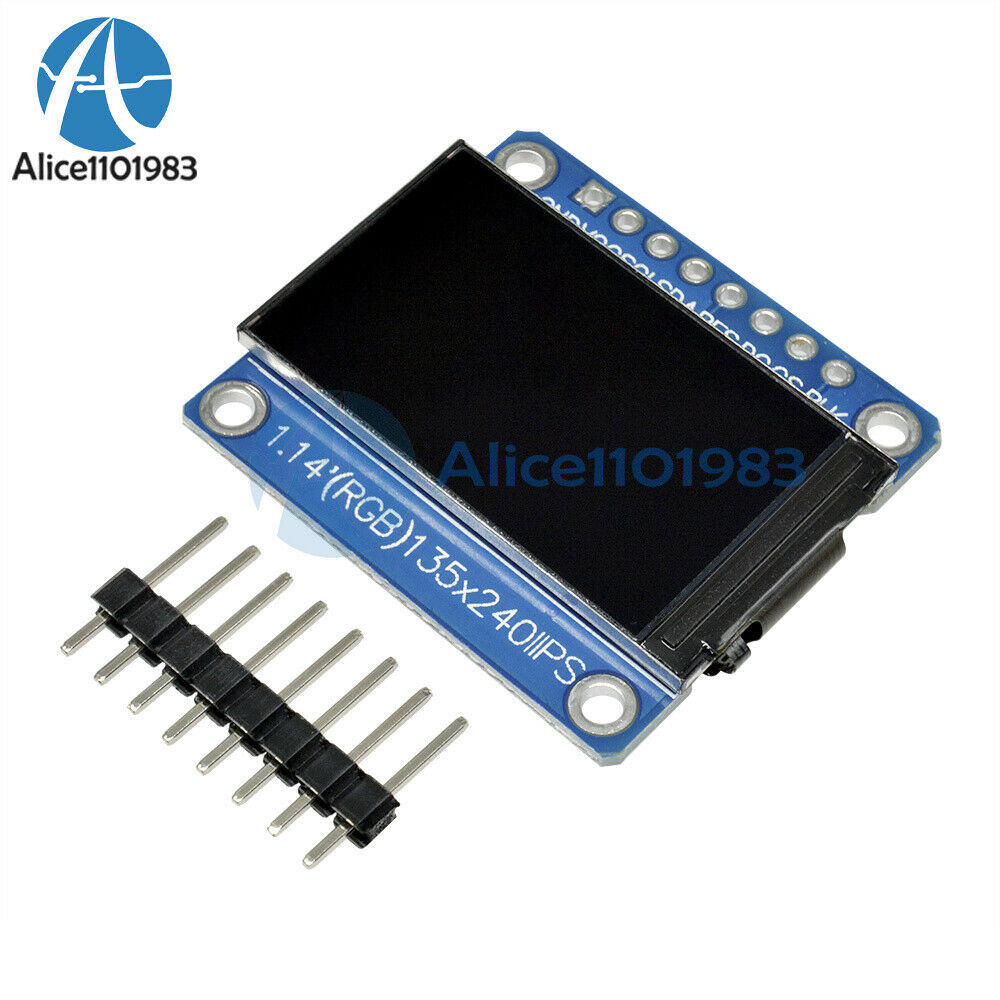 1.14" 8PIN 135*240 SPI HD IPS Full Color TFT Display Screen ST7789 Module 3.3V
