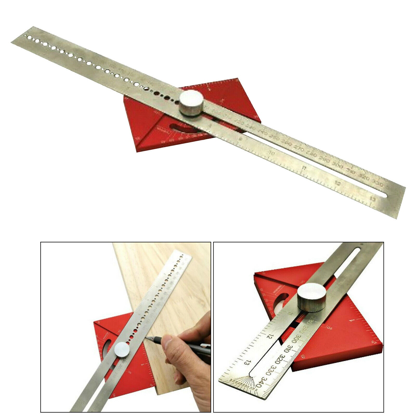 Multifunctional Adjustable Gauge Measurement Tool Woodworking Ruler Angle Ruler
