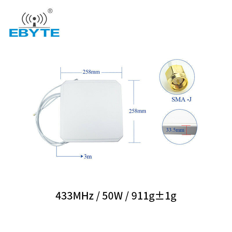 433MHz 8.0dBm High Gain Wifi Antenna SMA-J 50W Directional 433MHz 8.0dBm Aerial