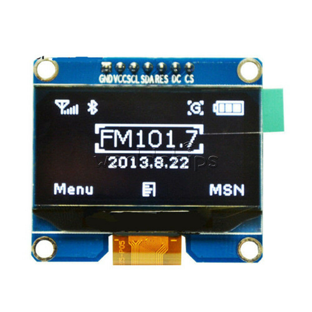 White 1.54" inch OLED Display Module SSD1309 SSD1306 SPI Port 128x64 3.3V-5V