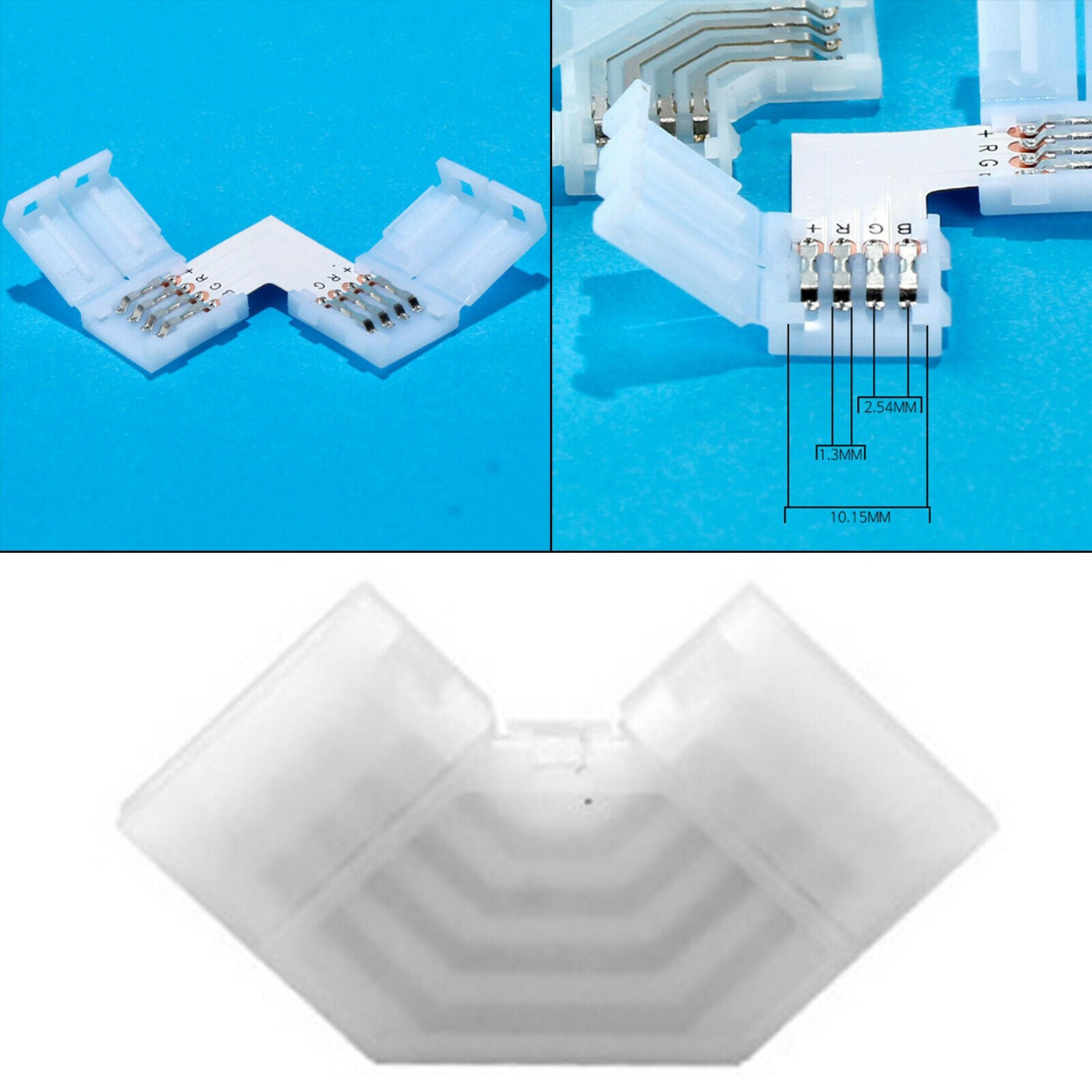 5pcs LED Strip Light Corner Connectors RGB L Shape Adapters 90 Degree Joint