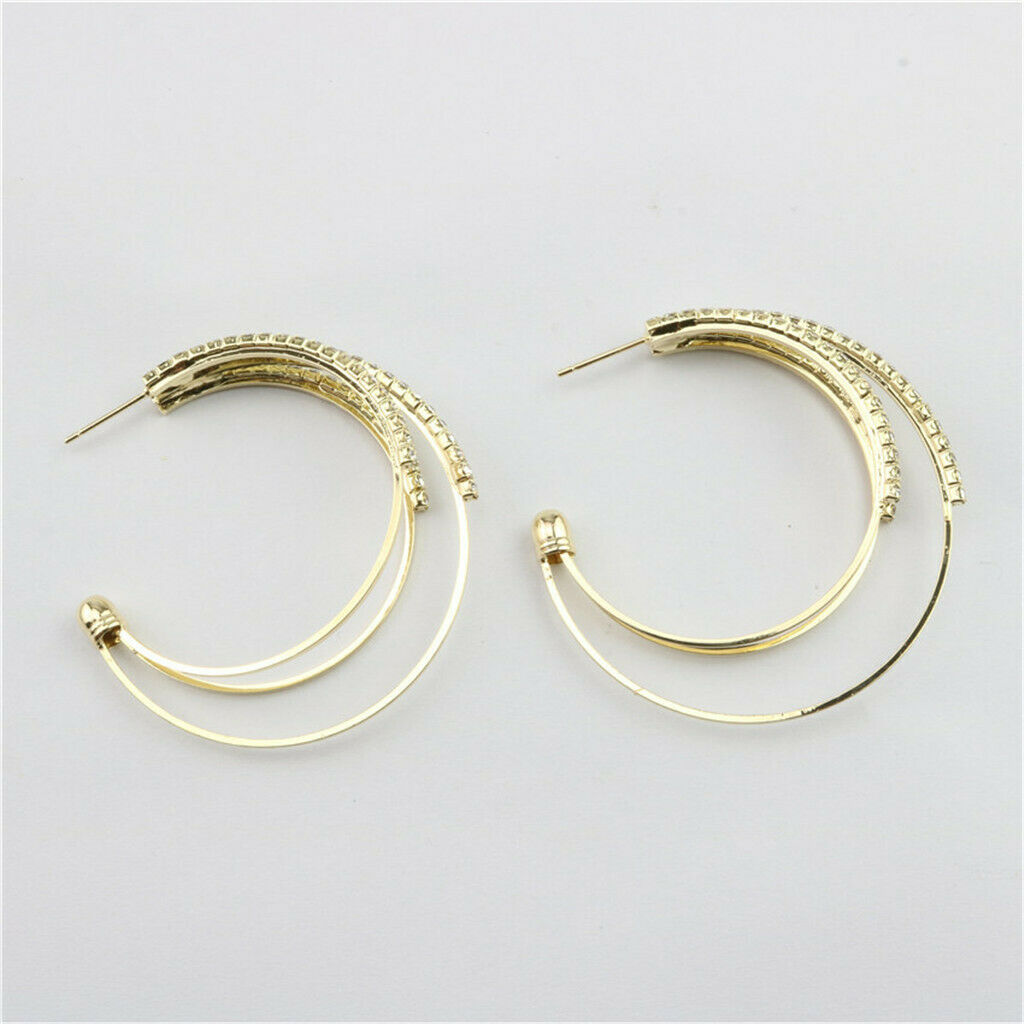 Pair Geometric Earrings Hoop Earring for Women Wedding Party Decor Golden