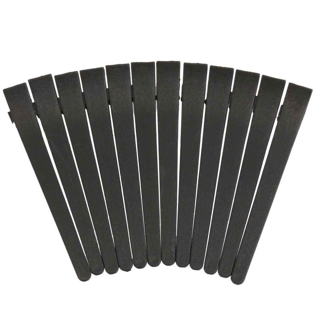 12x Black Matte Hairdressing Salon Sectioning Clips Clamps Hair Grip