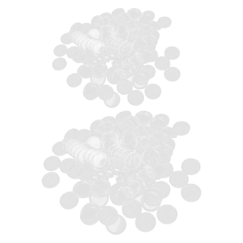 200 Pieces Plastic Memorial Coin Capsules Protection Collector Box 21/19mm