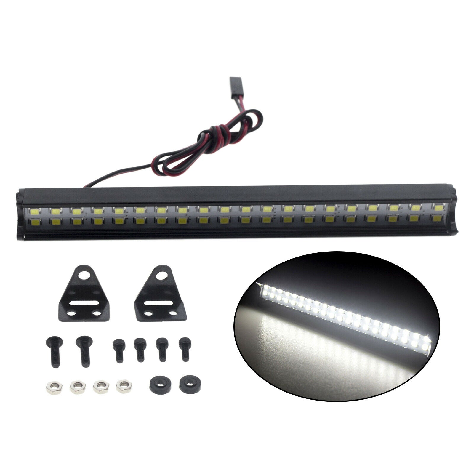 Bright LED Light Bar Roof Lamp for SCX10 D90 1/10 RC Crawler Car Parts