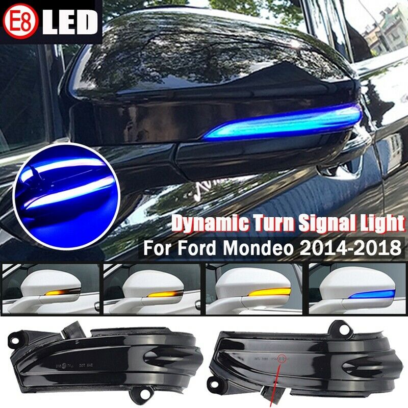 For Ford Fusion Mondeo MK5 2014-2019 Car LED Dynamic Side Rearview Mirror LighW5