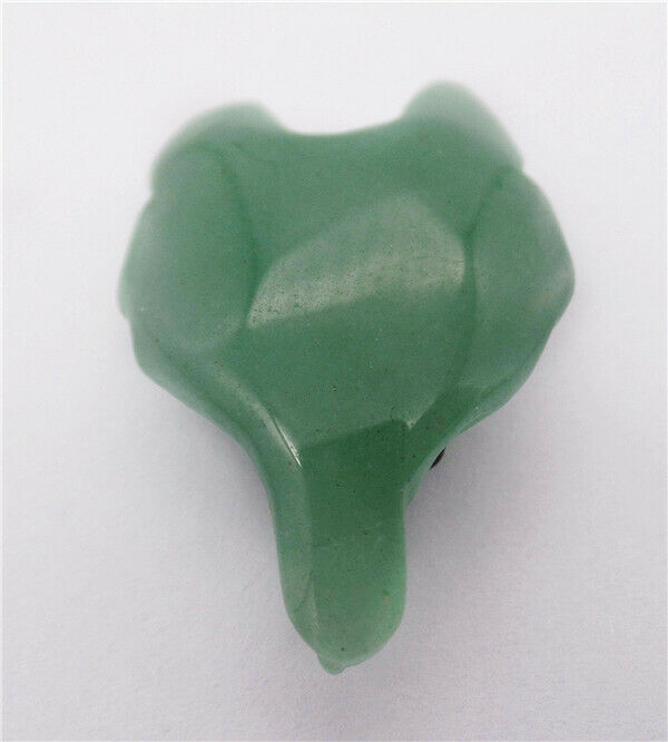 38x25x11mm Natural Aventurine Carved Fox Head Statue Healing Decoration HH8117