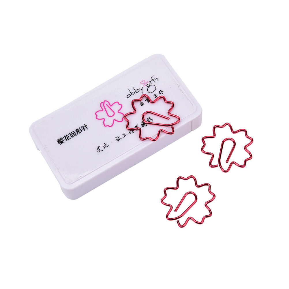 2Pcs Pink Red Sakura Cherry Blossom Flowers Paperclips Planners Paper Cli.l8