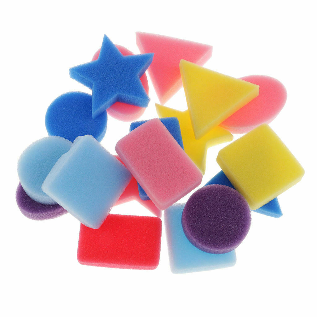 18pcs Geometric Shape Painting Sponges Stamp Set Kids Art Craft Painting